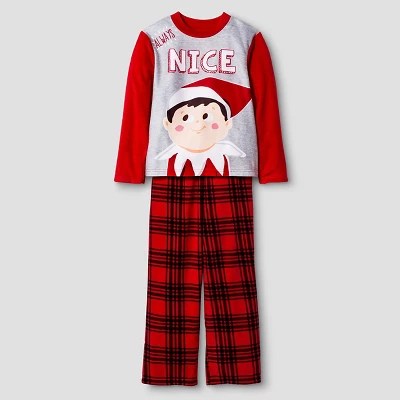 Boys' Elf on the Shelf Pajama Fleece Set Red