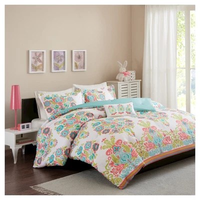Mandy Damask Print Comforter Set Coral eBay