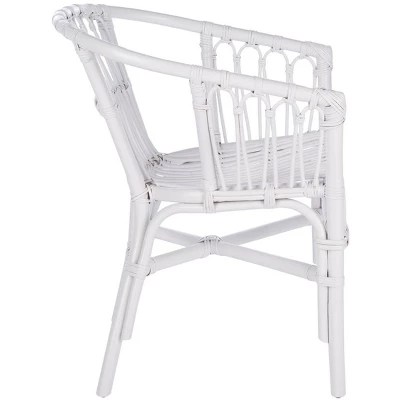 Sustainably Sourced White Rattan Accent Chair Set • Spoken