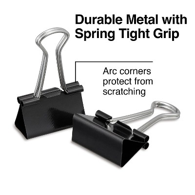 Staples Metal Binder Clips Black Assorted Capacities 15339 Target