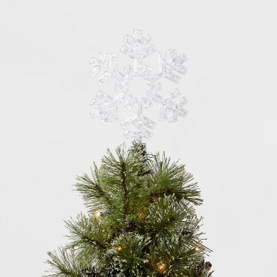13.25" Led Acrylic Snowflake Christmas Tree Topper Multicolor Dewdrop
