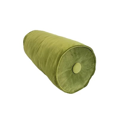 7"x18" Velvet Neck Roll Throw Pillow Olive Ediehome Target