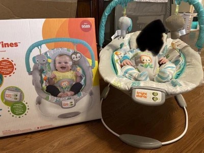 Bright Starts Jungle Vines Comfy Baby Bouncer With Vibrating Infant