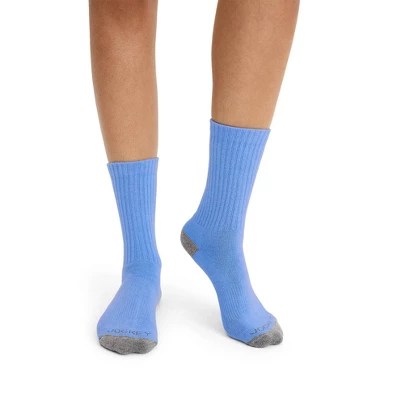 Jockey Women's Crew Sock 3 Pack 610 Light Grey Heather/majolica/della