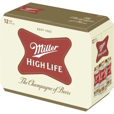 Miller High Life Beer 12pk/12 Fl Oz Cans Target