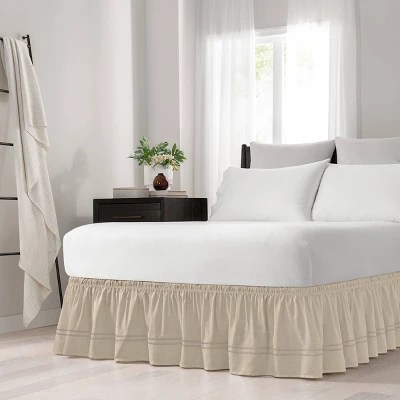 Wrap Around Baratta Stitch Ruffled Bed Skirt Easyfit