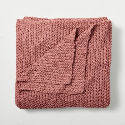 King Chunky Knit Bed Blanket Rose Pink Casaluna™ Target