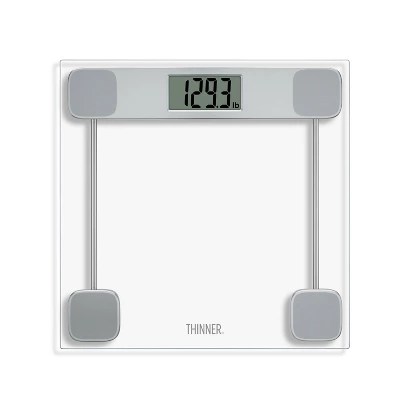 Thinner Clear Glass Weight Scale Silver : Target