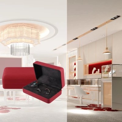 Unique Bargains Multiple Ring Jewelry Storage Display Box 1 Pc Red Target