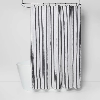 official sale Black and White Stripes Shower Curtain