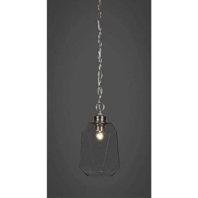 Toltec Lighting Rocklin 1 Light Pendant In Brushed Nickel With 6.25" Smoke Shade Target