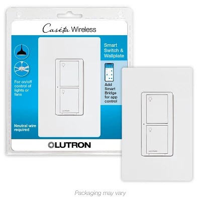 Lutron Caseta Smart Home Switch With Wallplate, Pdw-5ans-wh-a | White