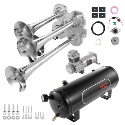 VEVOR Train Horns Kit, 4 Trumpet Air Horn Kit, 150dB Train Horns for