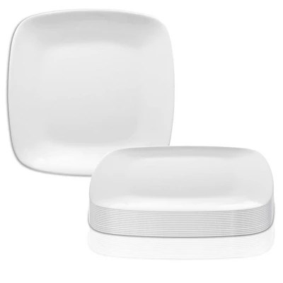 Smarty Had A Party 7.25" Solid White Flat Rounded Square Disposable