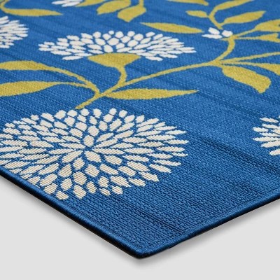 Viola Floral Outdoor Rug Blue/green Christopher Knight Home Target