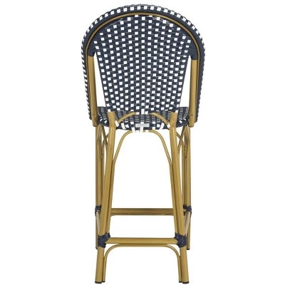 Gresley Indoor Outdoor French Bistro Counter Stool Navy/white Safavieh Target