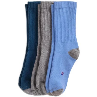 Jockey Women's Crew Sock 3 Pack 610 Light Grey Heather/majolica/della