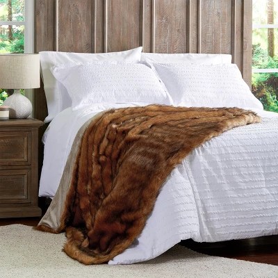 Faux Fur Throw Blanket 60x70 Hypoallergenic Premium Imitation
