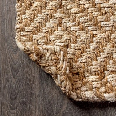 Hira Hand Woven Diamond Chunky Jute Area Rug Jonathan Y Target