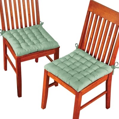 Collections Etc Colorful Chair Cushion Pads With Chair Ties - Set Of 2