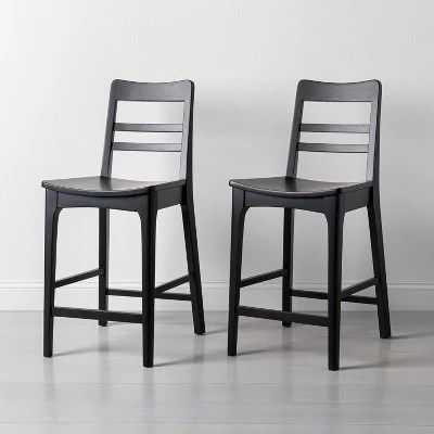 2pk Wood Ladder Back Counter Stool Hearth & Hand™ With Magnolia Target