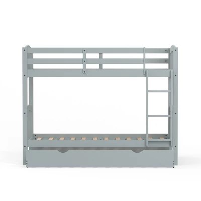 Glenwillow Home Arca Solid Wood Twin Over Twin Bunk Bed And Trundle In