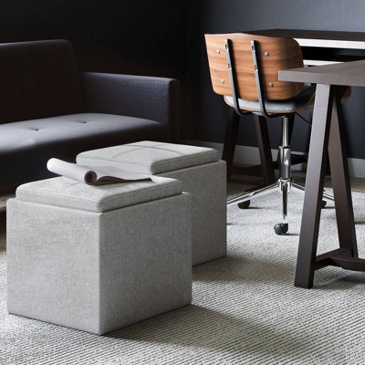 Townsend Cube Storage Ottoman With Tray Wyndenhall Target