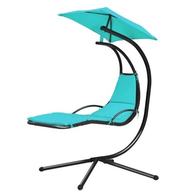 Tangkula Outdoor Hanging Chaise Lounge Chair Floating Chaise Swing
