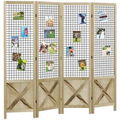 4.7 Ft Tall Room Divider, 4 Panel Folding Privacy Screen