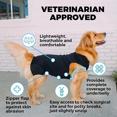 Shed Defender Recovery Suit For Dogs Postsurgery Dog Onesie, E