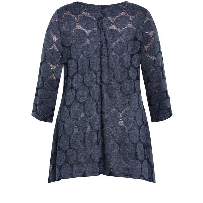Avenue Women's Plus Size Emmery Tunic Blue 18w Target