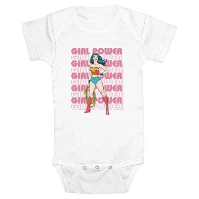 Infant's Wonder Woman Girl Power Onesie White 12 Months Target
