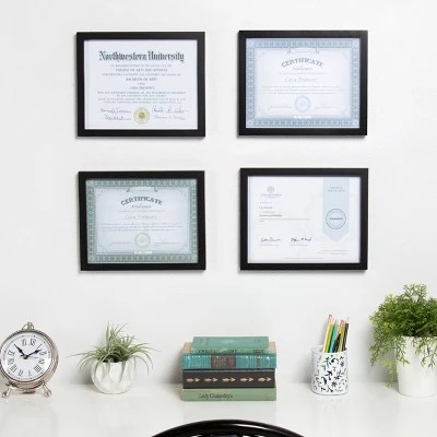 (set Of 4) 8.5" X 11" Gallery Document Frame Black Designovation Target