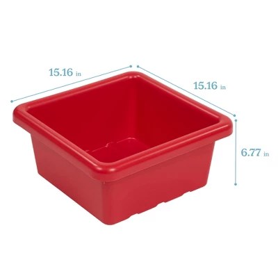 Ecr4kids Square Bin With Lid, Storage Containers, Red, 2pack Target