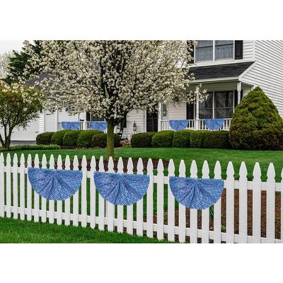 Briarwood Lane Pink And Blue Plaid Bunting 48" X 24" Pleated Banner