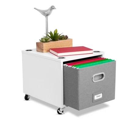 Birdrock Home Rolling Storage File With 1 Lateral Drawer