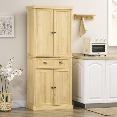 72" Pinewood Large Kitchen Pantry Storage Freestanding