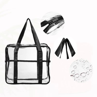 Unique Bargains Large Pvc Zipper Makeup Bags And Organizers 1 Pc Black
