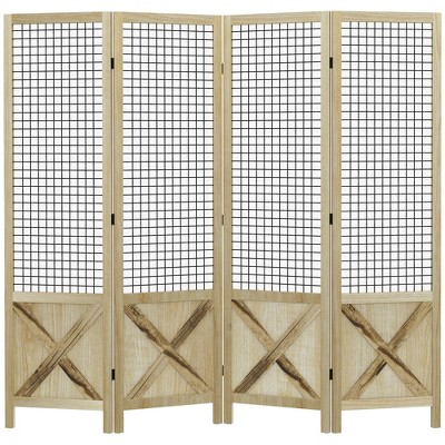 4.7 Ft Tall Room Divider, 4 Panel Folding Privacy Screen, Portable Partition Wall Divider