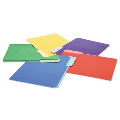 Universal File Folders 1/3 Cut Singleply Top Tab Letter Assorted 100
