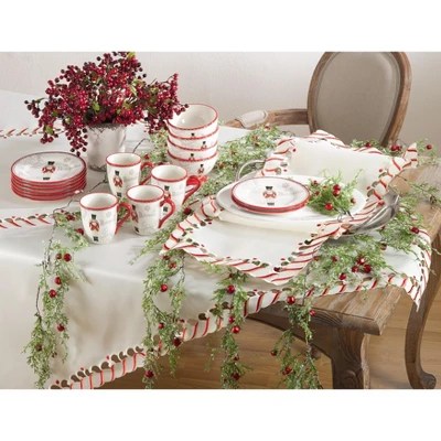 Saro Lifestyle Candy Cane Design Holiday Christmas Tablecloth Target