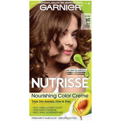 Garnier Nutrisse Nourishing Color Creme 60 Light Natural Brown : Target