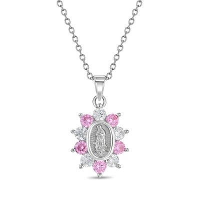 Girls' Guadalupe Virgin Mary Sterling Silver Necklace In Season