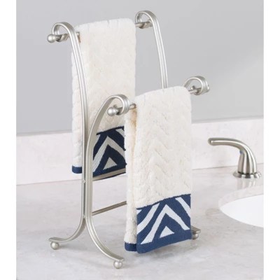 Mdesign Fingertip Towel Holder For Bath Vanity Countertops Satin Target