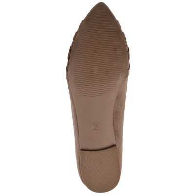 Journee Collection Womens Mindee Slip On Pointed Toe Loafer Flats, Taupe 6.5 Target