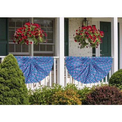 Briarwood Lane Pink And Blue Plaid Bunting 48" X 24" Pleated Banner