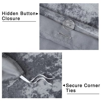 Velvet Duvet Cover Set, 3 Piece Luxury Soft Velvet Bedding Duvet Cover