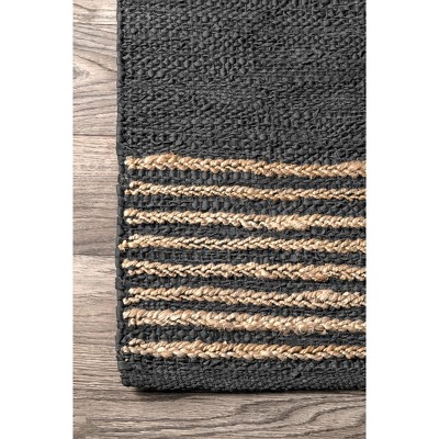 Nuloom Hand Braided Jute Leather Kelli Area Rug Target