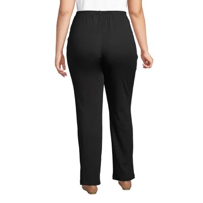 Lands' End Women's Plus Size Sport Knit High Rise Elastic Waist Pants