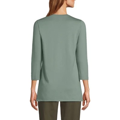 Lands' End Women's Supima Crew Neck Tunic Small Lily Pad Green Target